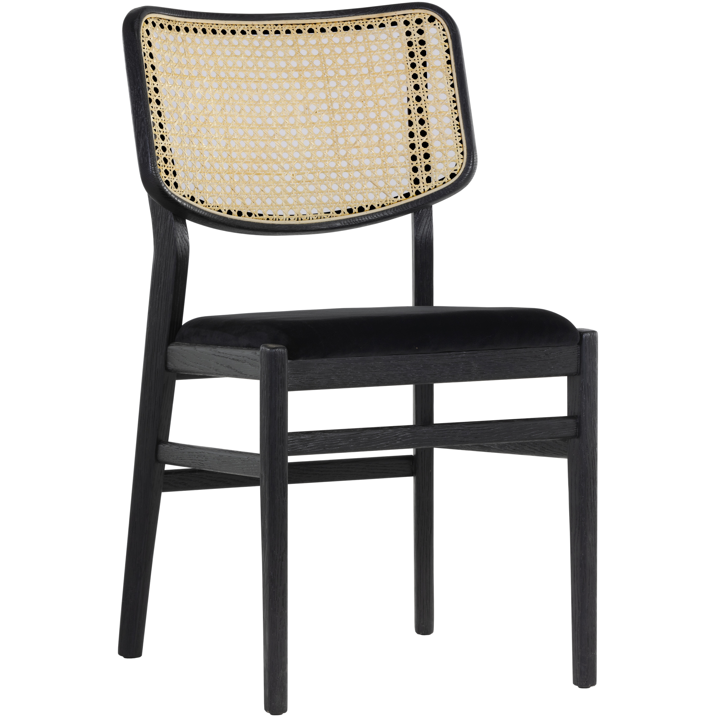 Annex Abbington Black / Natural Dining Chair, Set Of 2